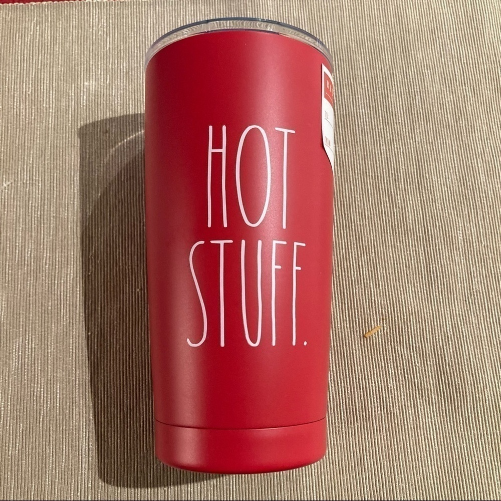 RAE DUNN Hot Stuff Stainless Steel Double Wall Insulated Tumbler Red NWT